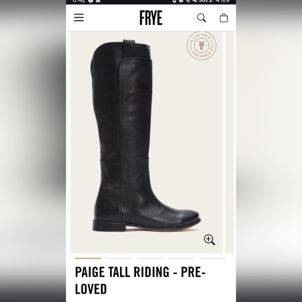 Fry Paige Tall Black Leather Riding Boots Size 8
